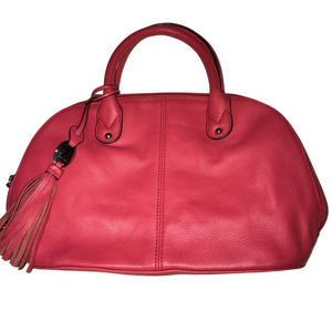 TIGNANELLO PINK MULTI POCKET STRIPED INSIDE HANDBAG WITH TASSLE